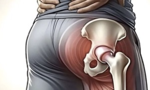 Anatomische illustratie van de heup- en bekkenregio